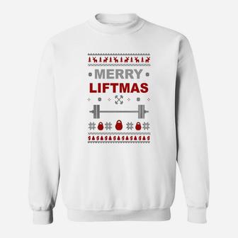 Gym Merry Liftmas Christmas Ugly Sweater Sweat Shirt - Seseable