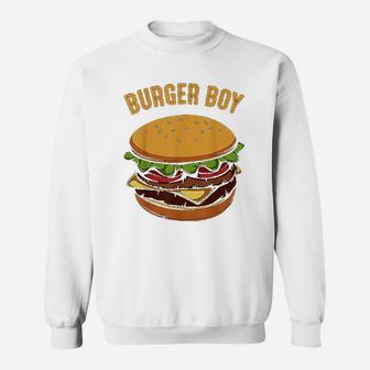 Hamburger Cheeseburger Burger Boy Funny Fast Food Lover Sweat Shirt - Seseable