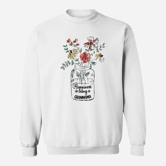 Happiness Is Being A Granmama Floral Mothers Day Awesome Gift For Women Sweat Shirt - Seseable