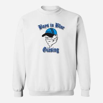 Herren Sweatshirt mit Boys in Blue Chasing Aufdruck, Polizei Motiv - Seseable