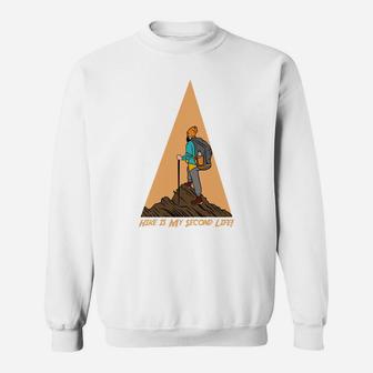 Hike Is My Second Life I Love Camping Adventure Sweatshirt - Seseable