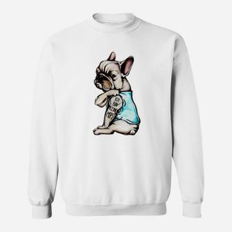 Hipster Bulldog Sweatshirt, Stylisches Outfit für Hundeliebhaber - Seseable