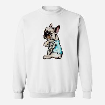 Hipster Bulldogge Sweatshirt, Trendiges Cartoon-Design - Seseable