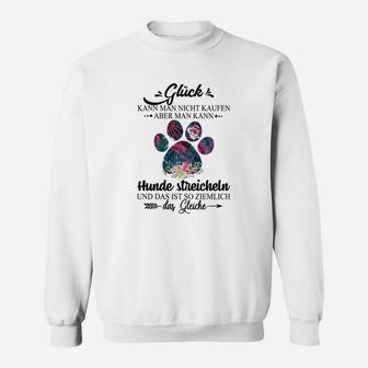 Hunde Streicheln Glück Herren Sweatshirt, Spruch für Hundeliebhaber - Seseable