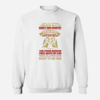 I Am A Us Veteran - Soldier - Army - Military - American Sweat Shirt - Seseable