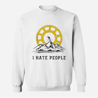 I Hate People Cycling Downhill Mountain Biking Sweat Shirt - Seseable
