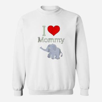 I Love Mommy To Be Mommy Gifts Mommy Baby Elephant Sweat Shirt - Seseable