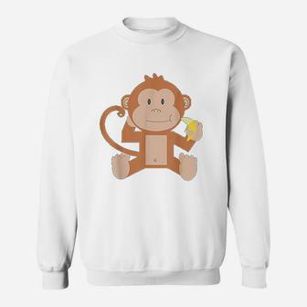 I Love Monkeys Cute Graphic For Monkey Lover Sweat Shirt - Seseable