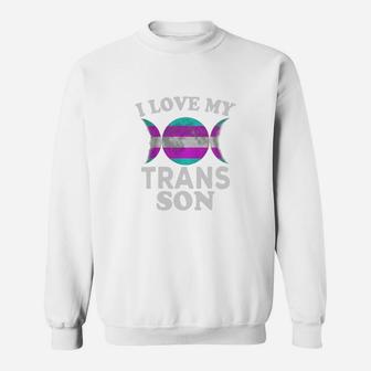I Love My Transgender Son Proud Dad Mom Gay Pride Trans Moon Sweat Shirt - Seseable