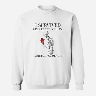 I Survived Open Heart Surgery Survivor Gift Sweat Shirt - Seseable