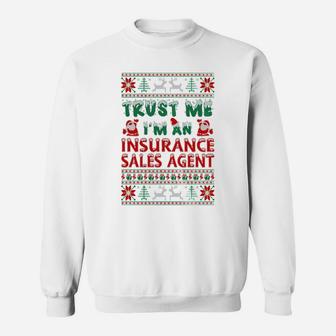 Insurance Sales Agent Christmas Ugly Sweater Shirt - Mens Premium T-shirt Sweat Shirt - Seseable