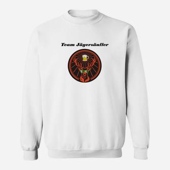 Jägermeister Logo Team Sweatshirt in Weiß, Trendiges Fan-Sweatshirt - Seseable