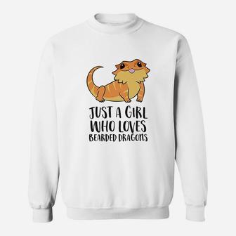 Just A Girl Who Loves Bearded Dragons Lizard Sweat Shirt - Seseable