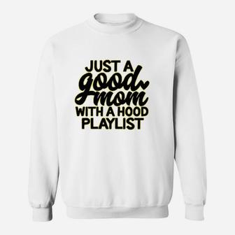 Just A Good Mom Letter Print Sweat Shirt - Seseable