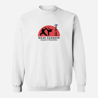 Karate Dojo Zanshin Herren Sweatshirt, Rotes Sonnenmotiv - Seseable