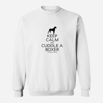 Keep Calm And Cuddle A Boxer Shirt Dog Mom Dad Sweat Shirt - Seseable