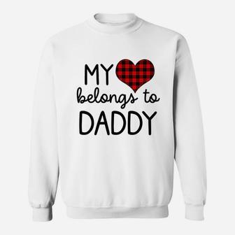 Kids My Heart Belongs To Daddy Baby Girl Outfit Daughter Sweat Shirt - Seseable