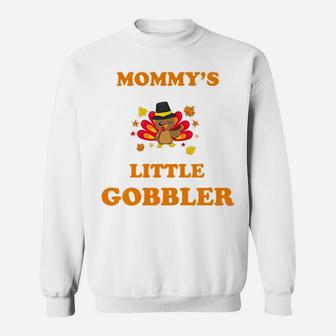 Kids Thanksgiving Mommys Little Gobbler Cute Kids Sweat Shirt - Seseable