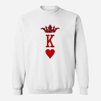 King Of Hearts Vintage Crown Engraving Card Sweat Shirt - Seseable