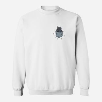 Kitty Cat In The Pocket Funny Furry Cats Lover Gift Sweat Shirt - Seseable