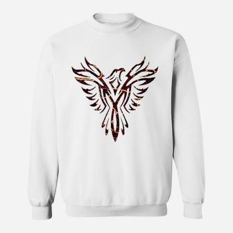 Lava Fire Flames Phoenix Mythical Bird Rising Sweat Shirt - Seseable