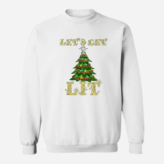 Lets Get Lit Drinking Funny Christmas Sweat Shirt - Seseable