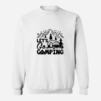 Lets Go Camping Awesome Camping Bus Favorite Hobby Sweatshirt - Seseable