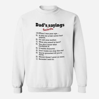 List Of Dads Favorite Saying Sweat Shirt - Seseable