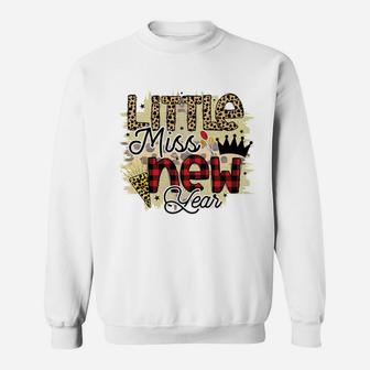 Little Miss New Year Funny Crown New Year Plaid 2022 Sweatshirt - Seseable