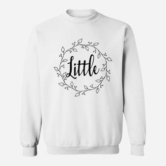 Little Sister Sorority Matching Floral Wreath Sweat Shirt - Seseable