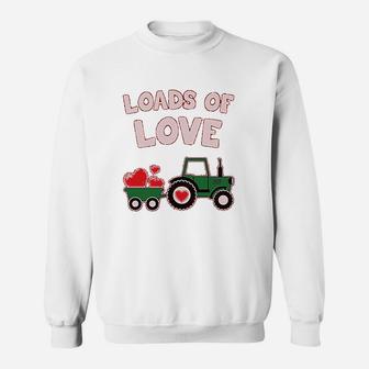 Loads Of Love Valentine's Gift Tractor Loving Sweat Shirt - Seseable