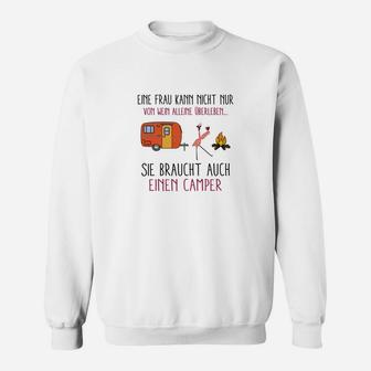 Lustiges Camper-Sweatshirt für Frauen, Spruch Leben mit Camper - Seseable