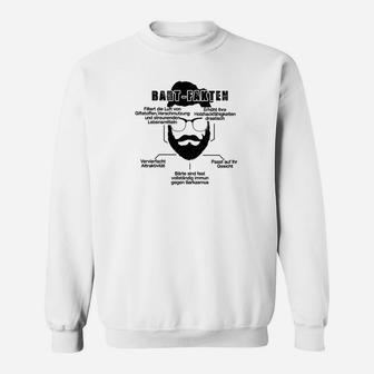 Lustiges Herren Sweatshirt Bier und Bart Motiv, Weiß - Seseable