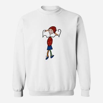 Lustiges Kinder-Held Sweatshirt mit Superkraft-Motiv in Rot und Blau - Seseable