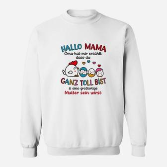 Lustiges Schwangerschafts-Sweatshirt Hallo Mama für werdende Mütter - Seseable