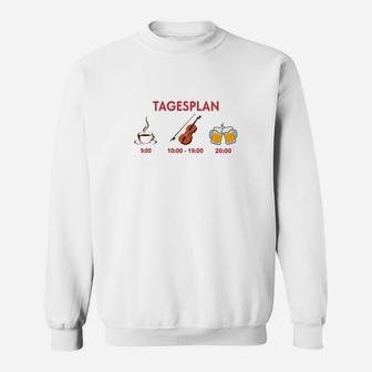 Lustiges Sweatshirt Herren Tagesplan: Kaffee, Gitarre, Bier, Ideal für Musiker - Seseable