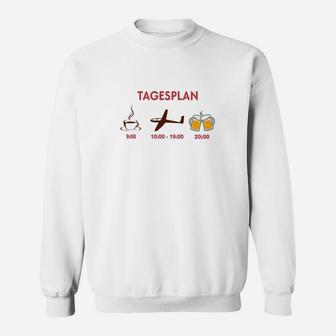 Lustiges Tagesplan Sweatshirt für Herren mit Kaffee, Arbeit, Bier Motiven - Seseable