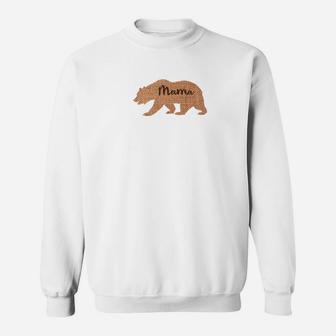 Mama Bear Burlap Design Mothers Day Mommy Gift Idea Sweat Shirt - Seseable