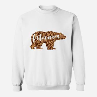 Mama Bear Mom Life Leopard Print Sweat Shirt - Seseable