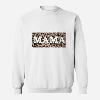 Mama Leopard Print Letter Printed Sweat Shirt - Seseable