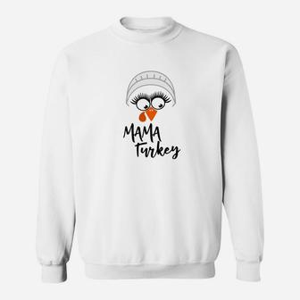 Mama Turkey Thanksgiving Matching Family Sweat Shirt - Seseable