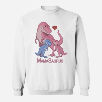 Mamasaurus Trex Mommy Twin Boy Girl Dinosaurs Sweat Shirt - Seseable