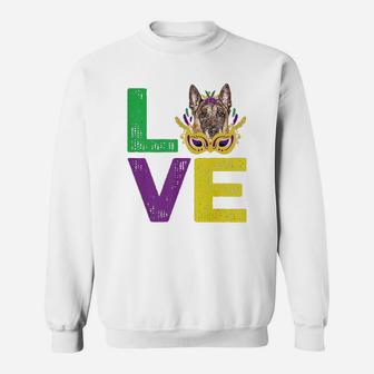 Mardi Gras Fat Tuesday Costume Love Belgian Malinois Funny Gift For Dog Lovers Sweat Shirt - Seseable