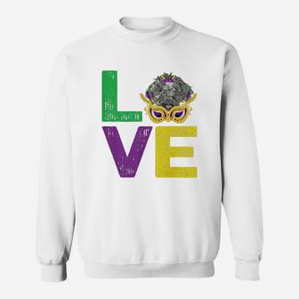 Mardi Gras Fat Tuesday Costume Love Portuguese Water Dog Funny Gift For Dog Lovers Sweat Shirt - Seseable