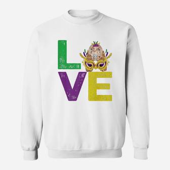 Mardi Gras Fat Tuesday Costume Love Spaniel Funny Gift For Dog Lovers Sweat Shirt - Seseable