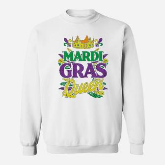 Mardi Gras Queen Crown Funny Mardi Gras Carnival Sweat Shirt - Seseable