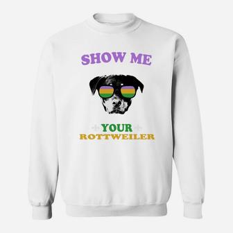 Mardi Gras Show Me Your Rottweiler Funny Gift For Dog Lovers Sweat Shirt - Seseable