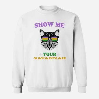 Mardi Gras Show Me Your Savannah Funny Gift For Cat Lovers Sweat Shirt - Seseable