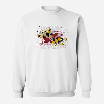 Maryland Lacrosse For Dad Sticks Crossed Lax Flag Sweat Shirt - Seseable