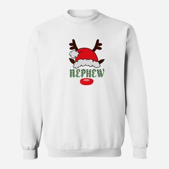 Matching Family Santa Hat With Reindeer Antlers Nephew Sweat Shirt - Seseable